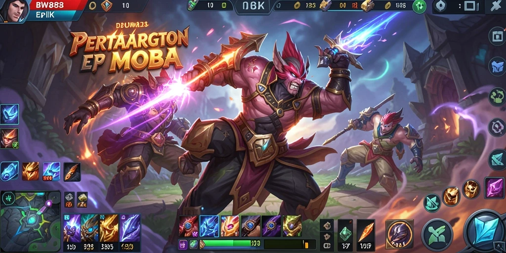Screenshot gameplay BW888 menunjukkan aksi bertarung yang intens.