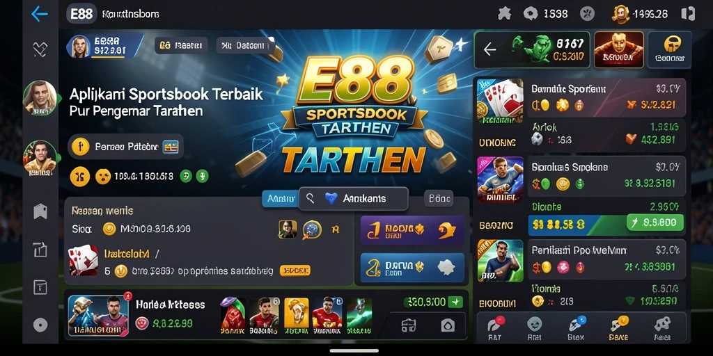 Tampilan gameplay E88 yang dinamis dan interaktif saat taruhan.