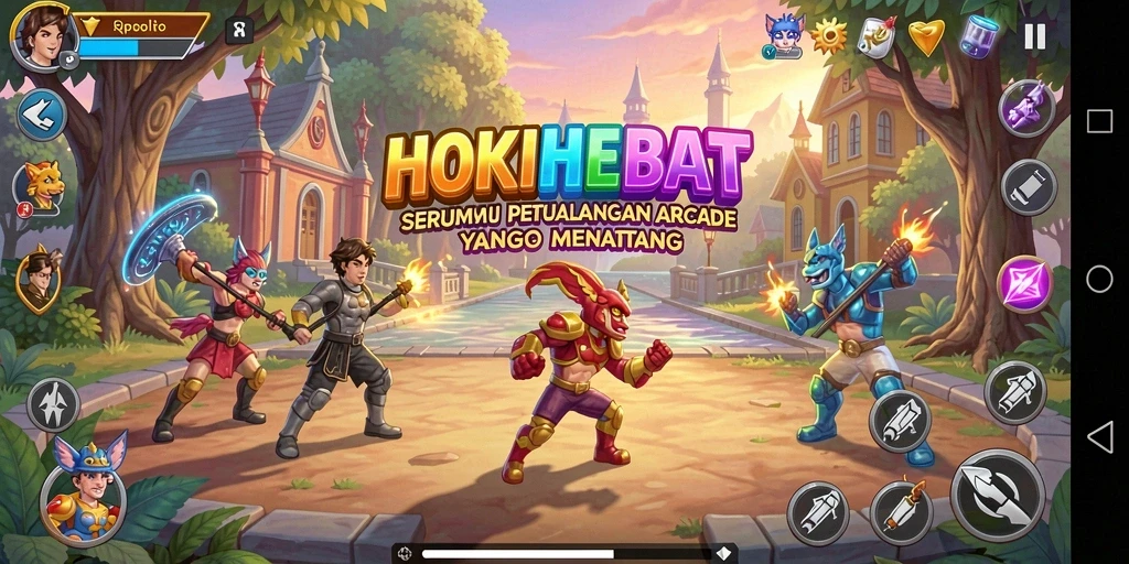 Tangkapan layar gameplay HOKIHEBAT dengan aksi seru dan grafis menarik.