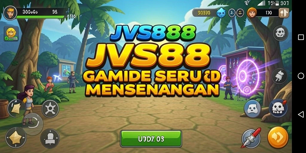 Tampilan gameplay <strong>JVS88</strong> dengan karakter bergerak aktif dalam mode Idle.