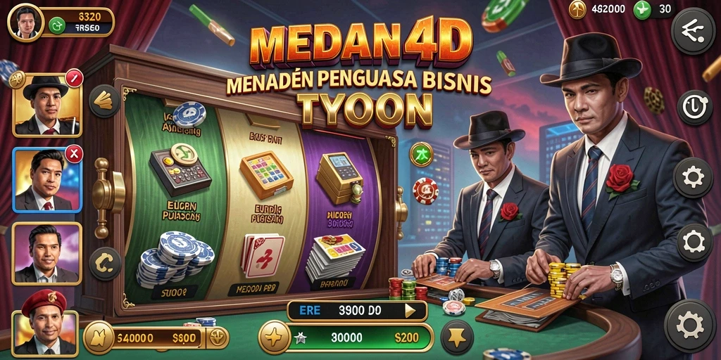 Tampilan gameplay MEDAN4D dengan elemen manajemen bisnis yang menarik.