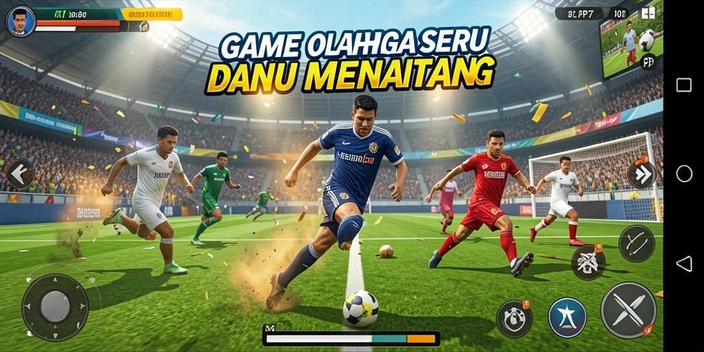 Tampilan gameplay PP7 yang seru dengan aksi olahraga mendebarkan.
