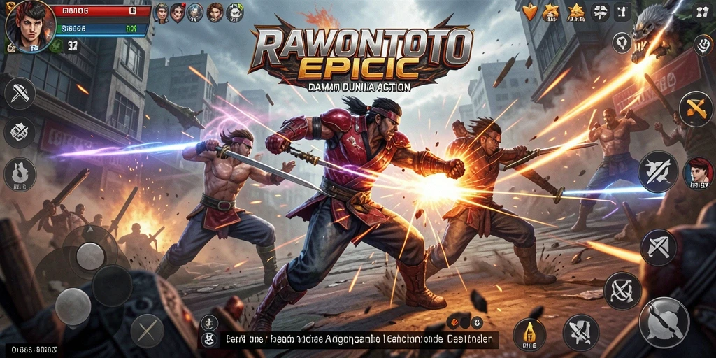 Tangkapan layar menampilkan aksi mendebarkan dalam gameplay RAWONTOTO.