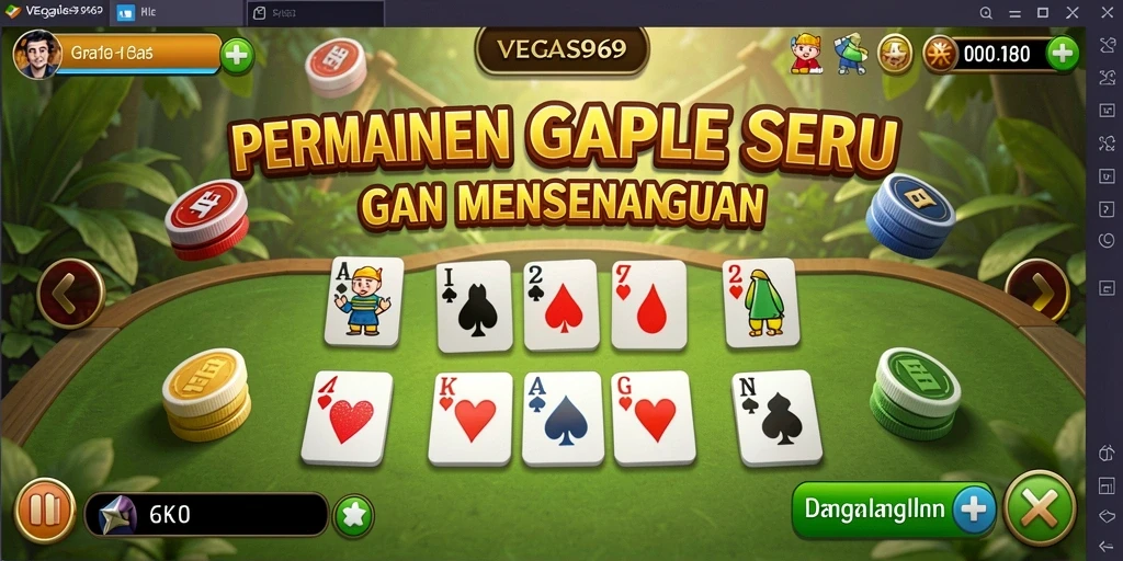 Tampilan gameplay seru dalam permainan Gaple di VEGAS969.